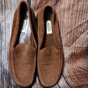Talbots Chestnut Suede Slip-On Loafers
